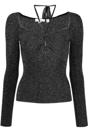 A.L.C. Blusa tejida con acabado metalizado