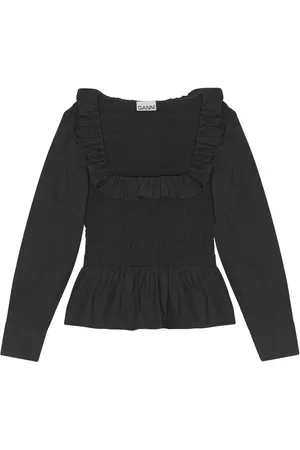Ganni Blusa con diseño fruncido