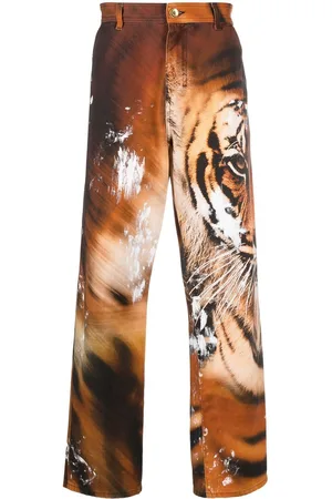 Roberto Cavalli Jeans rectos con tigres estampados