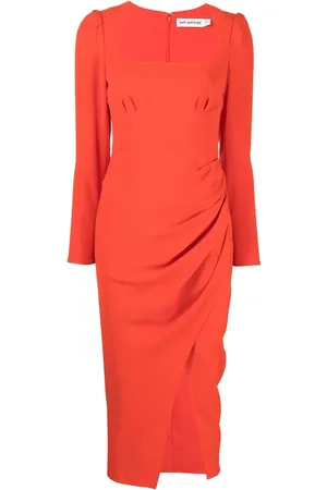 Self-Portrait Vestido midi fruncido