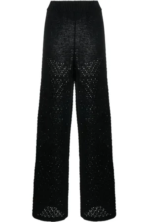 ROTATE Pantalones de tejido flojo con tiro alto
