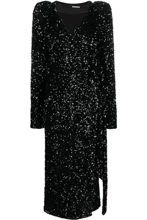 ROTATE Vestido midi bordado con lentejuelas