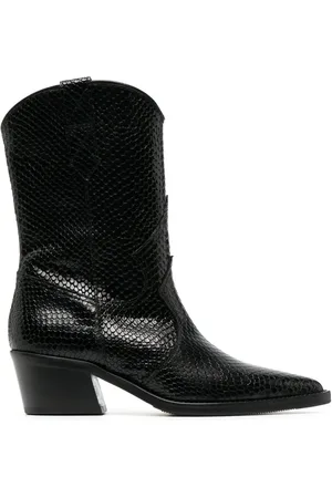 Via Roma Botas con piel de serpiente en relieve