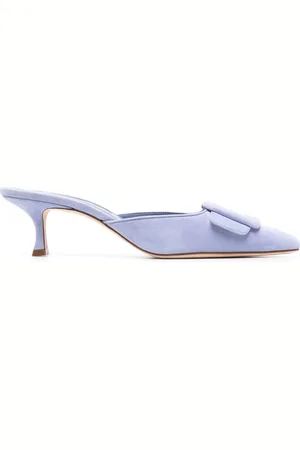 Manolo Blahnik Zapatillas con detalle de hebilla y tacón kitten de 65mm