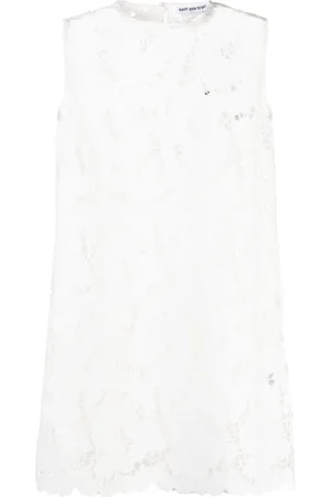 Self-Portrait Vestido camisero con detalle de encaje floral