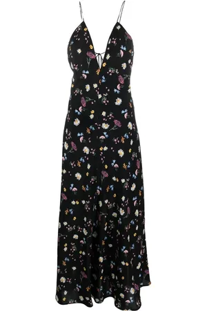 Stella McCartney Vestido largo de seda con estampado floral