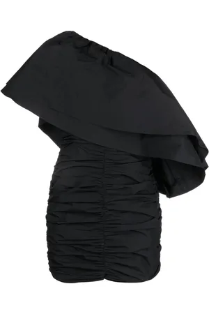 ROTATE Vestido corto fruncido con un hombro descubierto