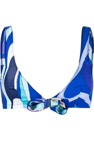 Puccini Top de bikini con estampado Marmo