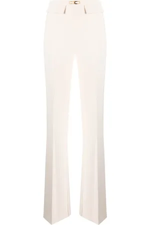 Elisabetta Franchi Pantalones acampanados con placa del logo