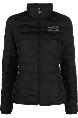 EA7 Chamarra capitonada con logo estampado