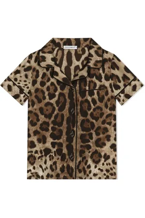 Dolce & Gabbana Camisa de seda con estampado de leopardo