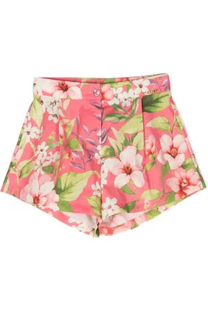 Twin-Set Shorts con tiro alto y estampado floral