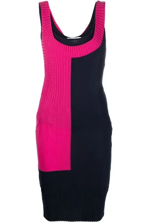 Dior Vestido tejido con diseño color block 2010