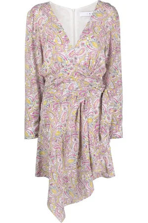 IRO Vestido midi con diseño cruzado y estampado gráfico