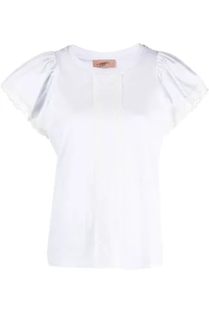 Twin-Set Playera con ribete de encaje