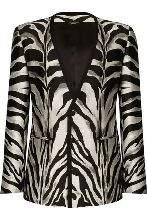 Dolce & Gabbana Blazer de lamé con estampado de cebra