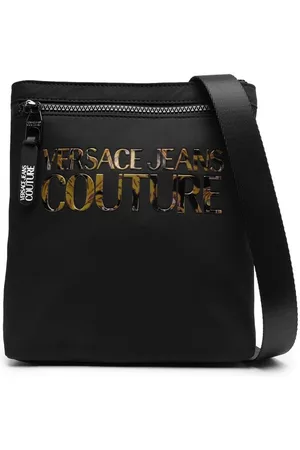 VERSACE Mochila tipo mensajero con logo y detalles