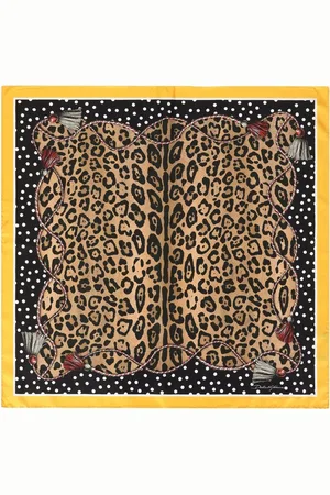 Dolce & Gabbana Mascada de seda con estampado de leopardo