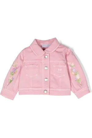 MONNALISA Chamarra de mezclilla con bordado floral