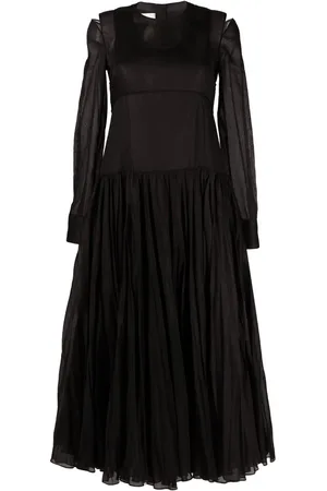 Jil Sander Vestido midi con diseño plisado