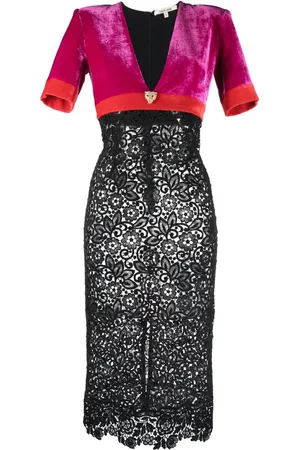 Roberto Cavalli Vestido midi manga corta con paneles