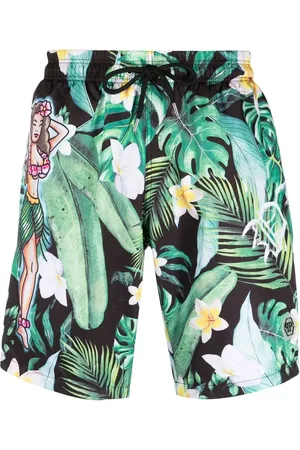 Philipp Plein Shorts de playa con estampado floral