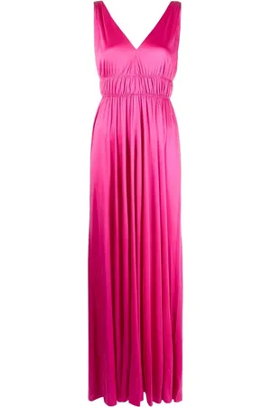 P.A.R.O.S.H. Vestido midi plisado con cuello en V