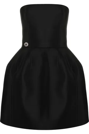 Philipp Plein Vestido midi de seda con diseño strapless