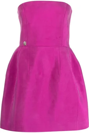 Philipp Plein Vestido midi de seda con diseño strapless