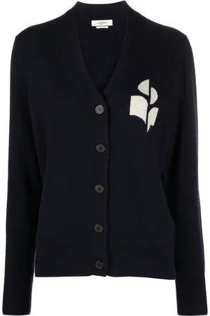 Marant Etoile Cárdigan Karin con logo en intarsia