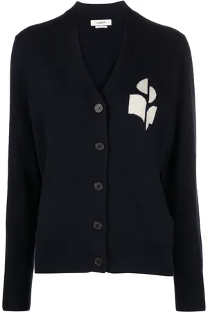 Marant Etoile Cárdigan Karin con logo en intarsia