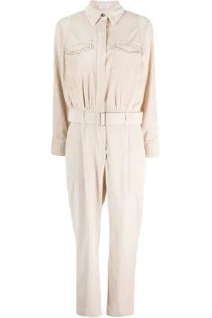 Brunello Cucinelli Jumpsuit de pana con cinturón