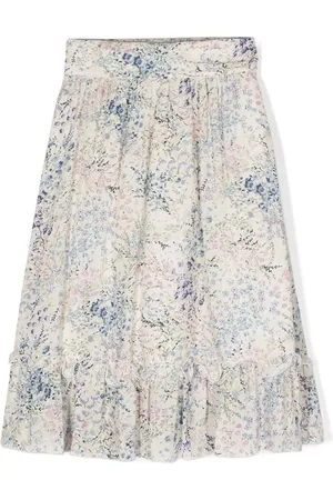 Simonetta Falda con volantes y estampado floral