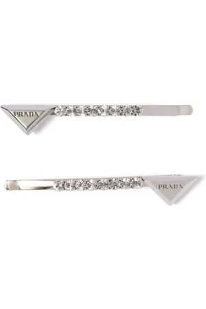 Prada Set de dos clips para el cabello con detalles de cristal