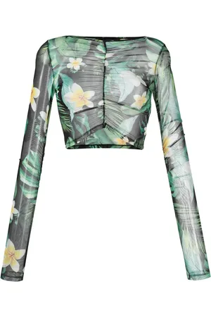 Philipp Plein Top corto con estampado Hawaii