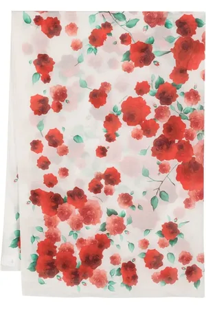 MAGDA BUTRYM Mascada de seda con estampado floral