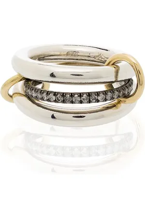 SPINELLI KILCOLLIN Anillo Libra Noir en oro amarillo de 18kt con diamantes y plata de ley