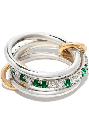 SPINELLI KILCOLLIN Anillo Petunia en oro de 18kt con diamantes y esmeralda