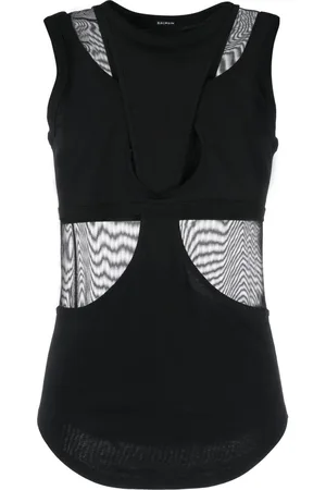 Balmain Camiseta con placa del logo en la parte trasera