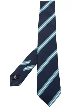 TAGLIATORE Corbata de seda con rayas estampadas