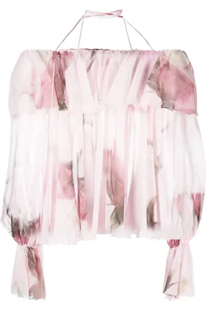 BLUMARINE Blusa con volantes y estampado floral