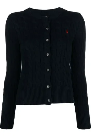 Ralph Lauren Cárdigan en tejido de ochos con logo bordado