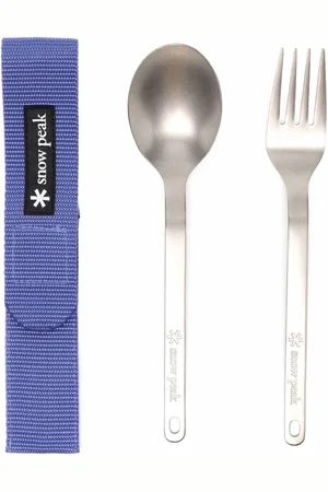 Snow Peak Juego de cucharas y tenedor Titanium
