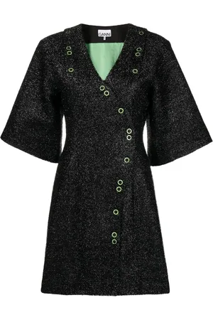Ganni Vestido corto con efecto brillante
