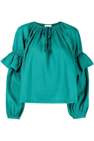 ULLA JOHNSON Blusa con mangas farol y moño
