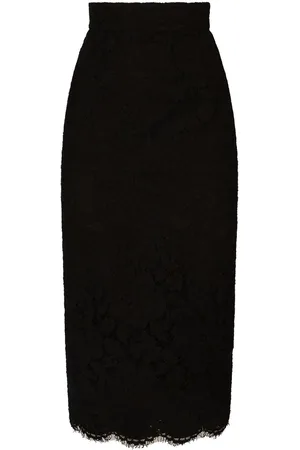 Dolce & Gabbana Falda midi con encaje floral