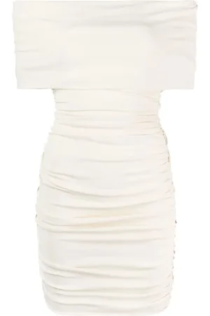 Khaite Vestido fruncido con hombros descubiertos