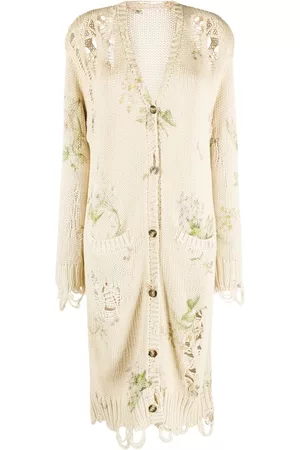 R13 Cárdigan de tejido flojo con estampado floral