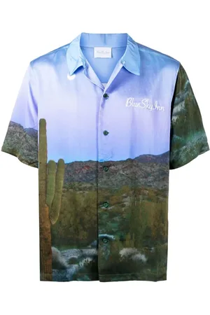 BLUE SKY INN Camisa manga corta con estampado de paisaje