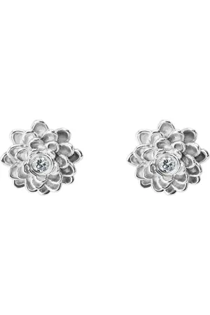 TANE México 1942 Aretes Dalia con apliques de diamantes